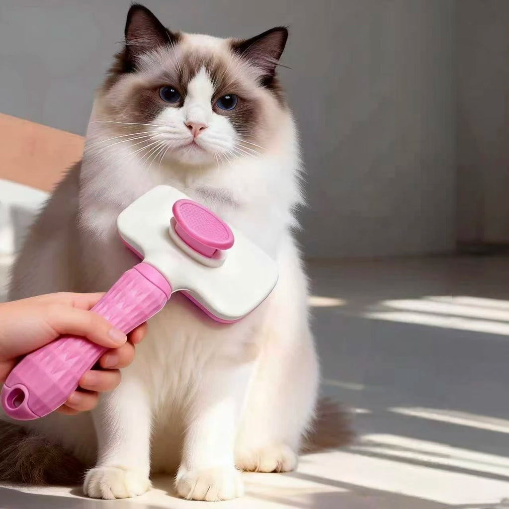 Selbstreinigender Kamm zur Tierhaarentfernung – Zupfbürste für Katzen & Hunde – Fellpflege-Werkzeug
